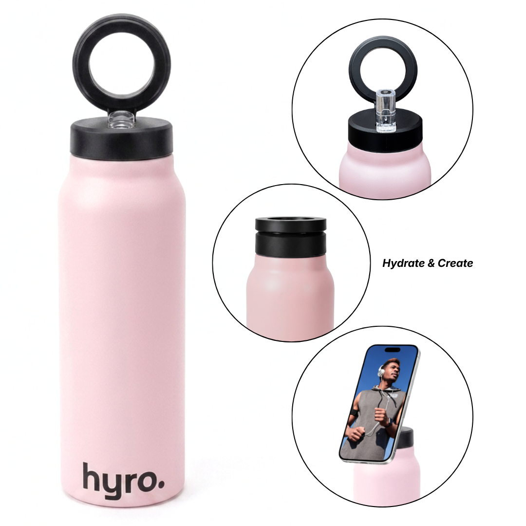 HYRO One - butelka termiczna z magnetycznym uchwytem jako statyw